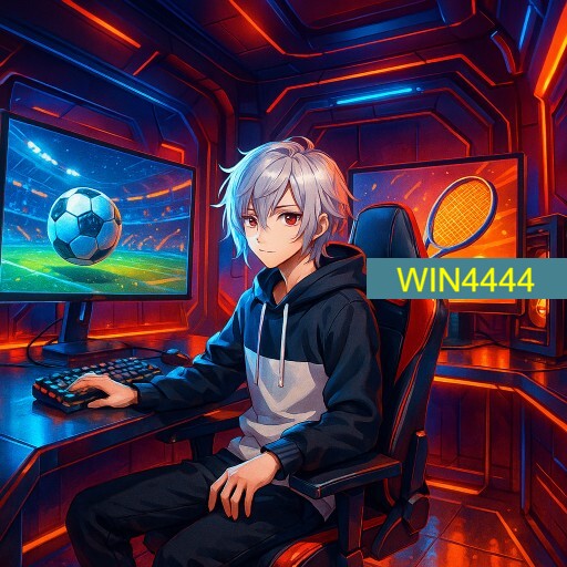 Imagem promocional da WIN4444 mostrando a plataforma e suas vantagens